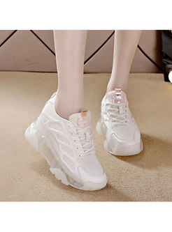 Casual Lace Up Platform Increased Sneakers
