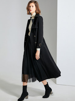 Double-breasted Belted Long Trench Coat
