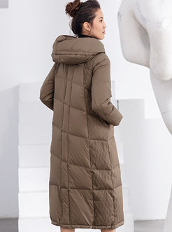 Hooded Straight Long Duck Down Puffer Coat