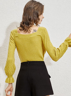 Cute Bowknot Long Sleeve Pullover Sweater Tee