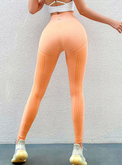 High Waisted Striped Leggings Yoga Pants