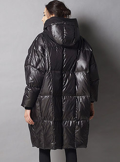 Plus Size Hooded Thicken Long Puffer Coat