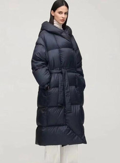 Hooded Single-breasted Thicken Long Puffer Coat