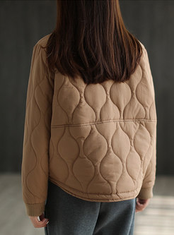 Casual Mock Neck Lightweight Quilted Coat