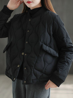 Casual Mock Neck Lightweight Quilted Coat