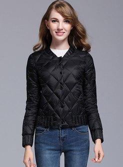 Lightweight Single-breasted Short Quilted Down Coat