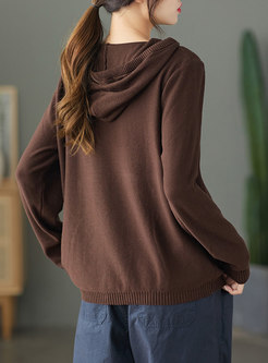 Hooded Printed Pullover Sweater Sweatshirt