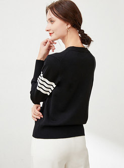 V-neck Fine-knit Wool Blend Cardigan Sweater