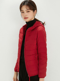 Hooded Lightweight Plus Size Down Coat