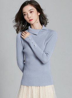 Half Turtleneck Pullover Slim Sweater