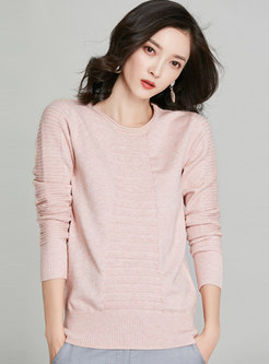 Crew Neck Ribbed Pullover Sweater