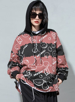 Plus Size Letter Print Pullover Hoodie