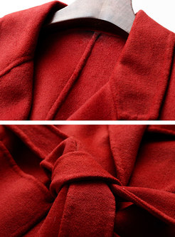 Red Wool Wedding Wrap Short Overcoat