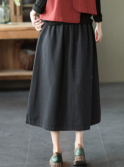 Plus Size High Waisted Maxi Skirt