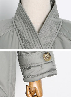 V-neck Double-breasted Wrap Cotton-padded Coat