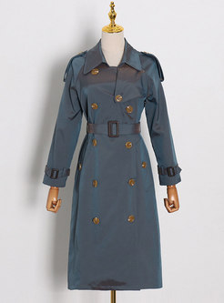 Double-breasted Straight Mid-length Trench Coat