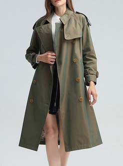 Double-breasted Straight Mid-length Trench Coat