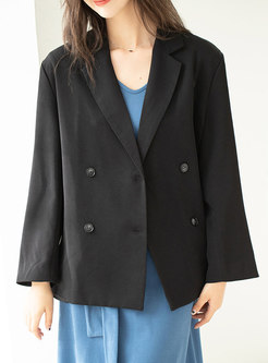Brief Double-breasted Straight Loose Blazer