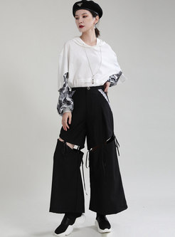 High Waisted Removable Wide Leg Pants