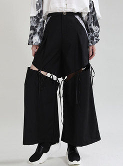 High Waisted Removable Wide Leg Pants