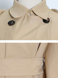 Batwing Sleeve Double-breasted Belted Trench Coat