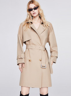 Long Sleeve Double-breasted Loose Trench Coat