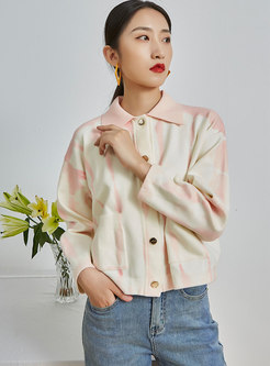 Tie-dye Embroidered Short Sweater Cardigan
