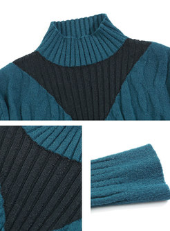 Half Turtleneck Long Sleeve Pullover Sweater