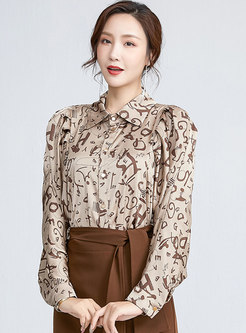 Batwing Sleeve Letter Print Loose Blouse
