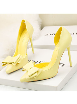 Cute Bowknot Low-fronted Pumps