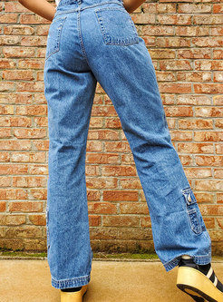 Retro High Waisted Straight Jeans