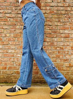 Retro High Waisted Straight Jeans