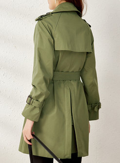 Lapel Double-breasted Straight Trench Coat