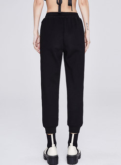 Casual High Waisted Drawstring Joggers