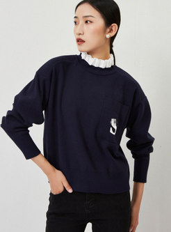 Ruffle Mock Neck Long Sleeve Pullover Sweater