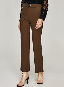 Casual High Waisted Straight Flare Pants