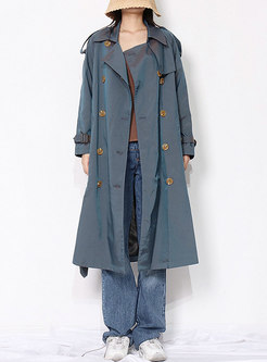 Double-breasted Laser Gradient Color Trench Coat