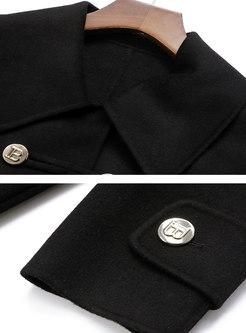 Turn-down Collar Double-cashmere Straight Peacoat