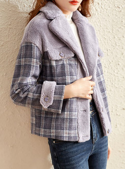 Plaid Patchwork Single-breasted Short Coat