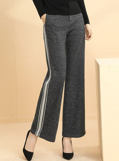 Casual High Waisted Color-blocked Wide Leg Pants