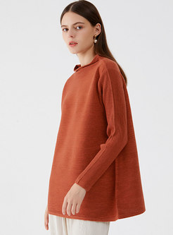 Half Turtleneck Pullover Pleated Loose Sweater