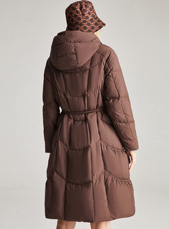 Plus Size Hooded A Line Down Coat