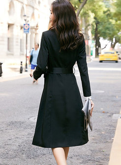 Long Sleeve Double-breasted A Line Trench Coat