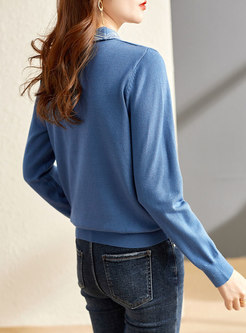Ribbon Long Sleeve Pullover Sweater