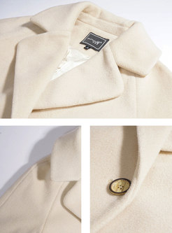 Double-breasted Straight Wool Blend Peacoat