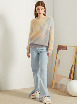 Tie-dye Colorful Loose Sweater