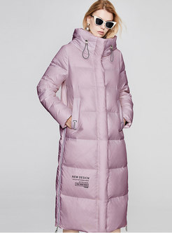 Hooded Solid Thickened Down Coat