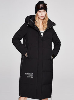 Hooded Solid Thickened Down Coat