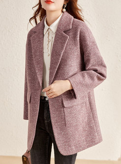 Turn-down Collar Double-breasted Straight Overcoat
