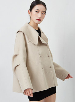 Lapel Straight Double-breasted Wool Peacoat